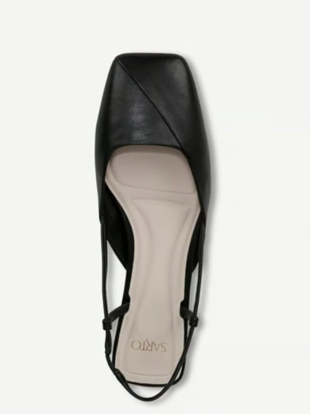 Sarto Telica Slingback Black  Leather Women's Flats Size 6.5 NEW Square Toe
